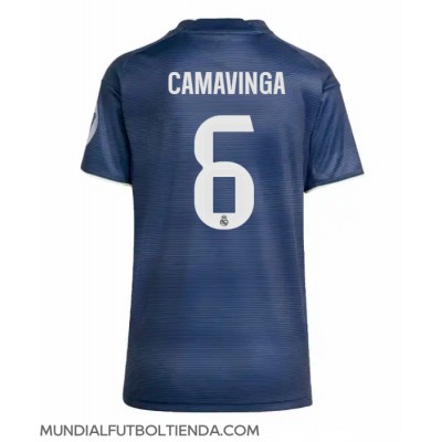 Camiseta Real Madrid Eduardo Camavinga #6 Segunda Equipación Replica 2025-26 para mujer mangas cortas Camiseta Real Madrid Eduardo Camavinga #6 Segunda Equipación Replica 2025-26 para mujer mangas cortas